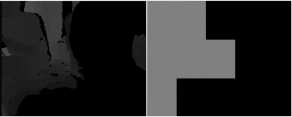 Greyscale Depth Image Mapping to 5×3 Grid