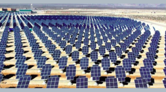 Hundreds of Solar Panels in a field