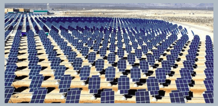 Hundreds of Solar Panels in a field