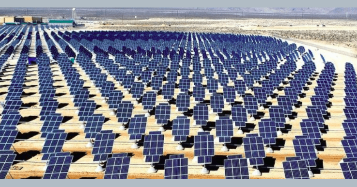 Hundreds of Solar Panels in a field